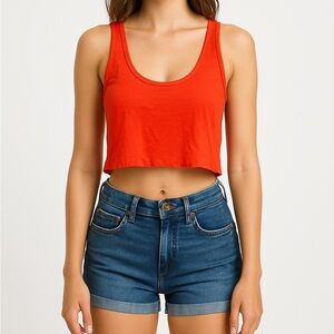 Urban Outfitters Out From Under Size Large Orange Crop Tank Top.